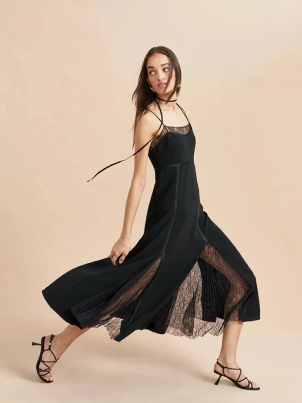 La Ligne Nora Lace Inset Maxi Dress
